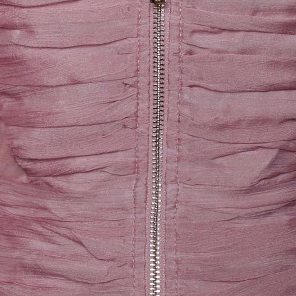 Callie Miss Circle: Ruched & Ready Mauve Pink Formal Cocktail Strapless Dress L - Picture 9 of 9